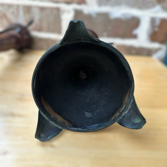 VTG Painted Yellow Brass Metal Candle Holders MCM Tripod 15" & 11.5" Set Of 2 - Picture 9 of 12